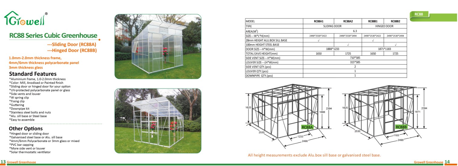 Growell cubic greenhouse RC88